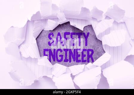 Inspiration showing sign Safety Engineer. Internet Concept person who inspects all possible danger spots in a factory Replacing Old Wallpaper Design Stock Photo