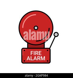 Fire alarm emergency vector icon. Fire alert danger symbol Stock Vector