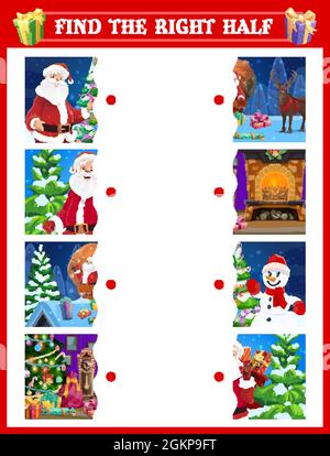 Christmas matching game with snowman. Winter math activity for ...