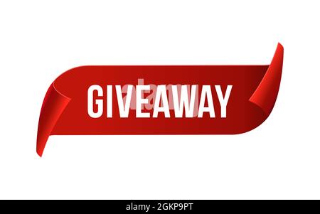 Giveaway contest ribbon promo label prize. Vector giveaway banner badge design template Stock Vector
