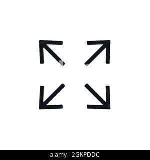 Scalable small expand icon. Big size grow scale line icon Stock Vector