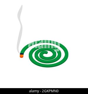 Anti mosquito insect isolated coil. Insecticide isometric repellent control pest Stock Vector