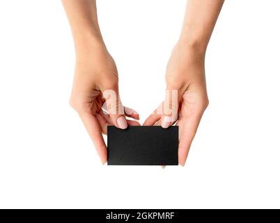 Businesswoman hands holding white card sign with gasoline text message ...