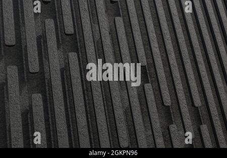 Abstract Black rock battens background grunge texture style.,3d model and illustration. Stock Photo