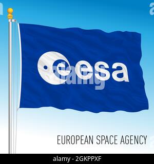 ESA European Space Agency flag, Europe, vector illustration Stock Vector