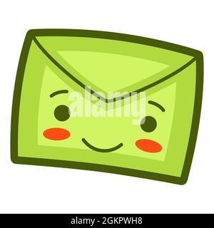 Illustration of envelope in cartoon style. Cute funny character. Stock Vector