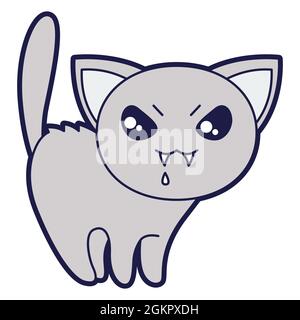 cute cartoon angry cat Stock Vector Image & Art - Alamy