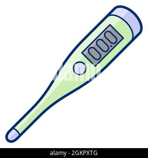 Illustration of thermometer in cartoon style. Cute funny object. Stock Vector