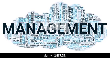Management word cloud concept on white background, 3d rendering Stock Photo