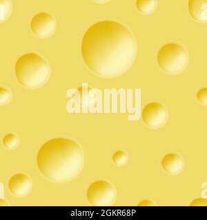 Seamless realistic yellow cheese pattern vector illustration Stock Vector
