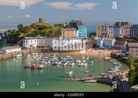 Tenby Harbour, Pembrokeshire, Wales, United Kingdom, Europe Stock Photo
