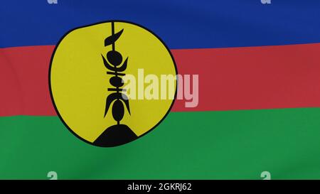 flag New Caledonia patriotism national freedom. High quality 3d image , 3D rendering Stock Photo