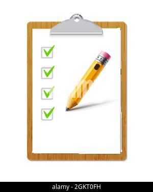 Paper sheet document note holder. Empty vector page isolated a4 clipboard Stock Vector