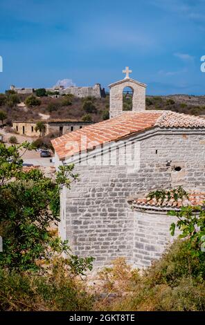 Porto Palermo castle Ali Pasha Tepelena in Himare Albania Stock Photo