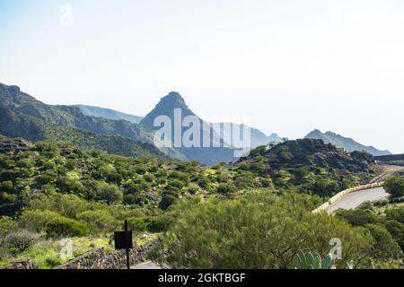 View from viewpoint Mirador de Masca on Teno Nature Park, Tenerife, Spain Stock Photo