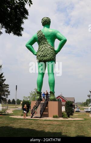 The Back View Of Jolly Green Giant Statue In Blue Earth.Minnesota.USA ...