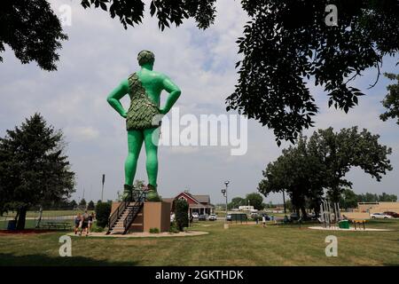 The Back View Of Jolly Green Giant Statue In Blue Earth.Minnesota.USA ...