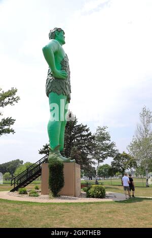 Jolly Green Giant statue in Blue Earth.Minnesota.USA Stock Photo