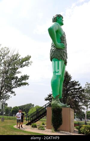 Jolly Green Giant statue in Blue Earth.Minnesota.USA Stock Photo