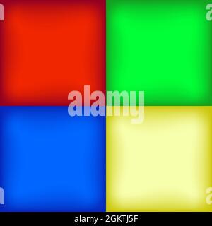 Red, green, blue, yellow, RGBY, colorful Stock Vector