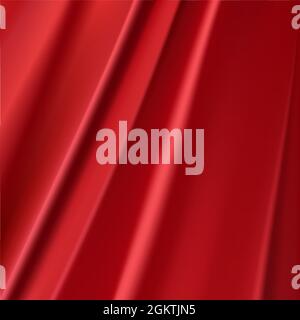 Red wavy velvet background vector illustration Stock Vector