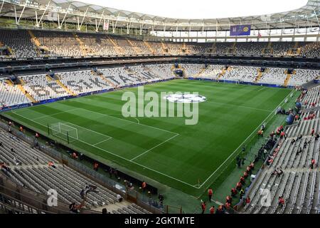 Istanbul, Turkey. 15th Sep, 2021. Football: Champions League, Besiktas Istanbul - Borussia Dortmund, Group stage, Group C, Matchday 1, Vodafone Arena (Istanbul). View into the arena before the start of the match. Credit: Mustafa Alkac/dpa/Alamy Live News Stock Photo