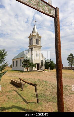 The church in 1880 Town.Midland.South Dakota.USA Stock Photo
