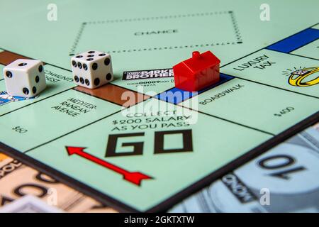 Good family game of monopoly Stock Photo