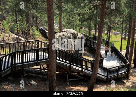 Presidential trail loop in Mount Rushmore National Memorial.Keystone.South Dakota.USA Stock Photo