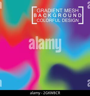 Abstract blurred holographic gradient mesh effect background Stock Vector