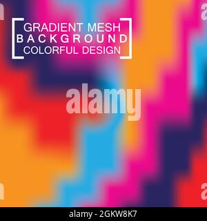 Abstract blurred holographic gradient mesh effect background Stock Vector