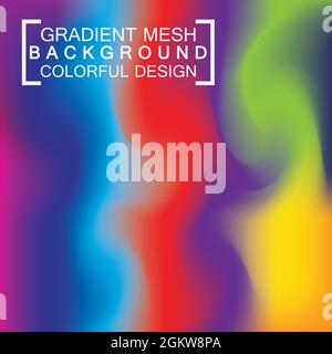 Abstract blurred holographic gradient mesh effect background Stock Vector