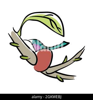 Bird in nest illustration Stock Vector