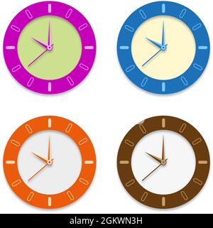 The clock, colorfull clock, the wall clock Stock Vector