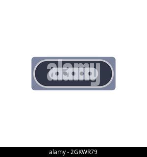 Charging pc universal connector icon. Vector graphic illustration of Port in flat style. USB type, video and audio port. Displayport and other compute Stock Vector