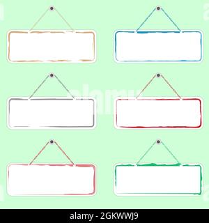 Empty table, board, sign, flat design, blank stock illustration, six design Stock Vector