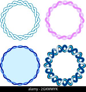 Intertwined line, circular chain, vector, illustration, computer graphic Stock Vector