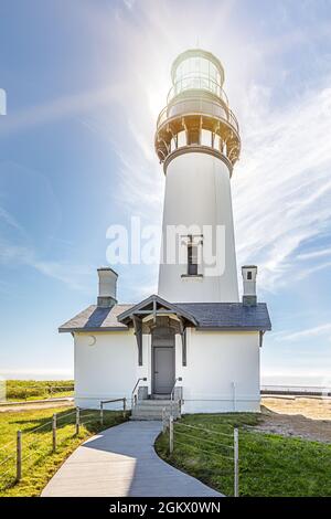 The historic Yaquina Head Lighthouse, Newport Oregon USA Stock Photo