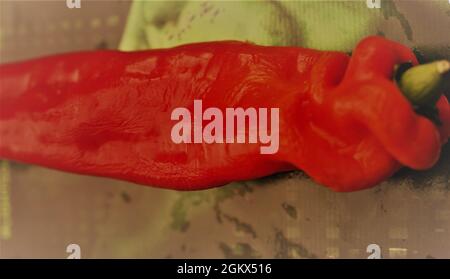 Neo Decadent Red  ( Profile of a Sweet Pepper ) Stock Photo