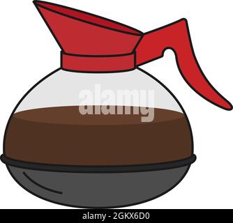 Coffee pot from drip coffee maker in diner style as vector icon Stock Vector