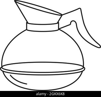 Coffee pot from drip coffee maker in diner style as vector icon Stock Vector