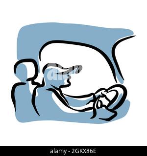 Truck Driver vector drawing Stock Vector