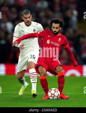 AC Milan's Theo Hernandez, left is challenged by Girona's Alejandro ...