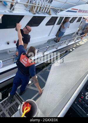 A Coast Guard 47-foot Motor Life Boat crew from Station Oregon