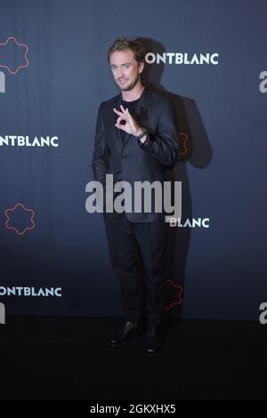 Berlin, Germany. 15th Sep, 2021. Actor Tom Felton joins the Montblanc UltraBlack Collection Launch. Credit: Jörg Carstensen/dpa/Alamy Live News Stock Photo