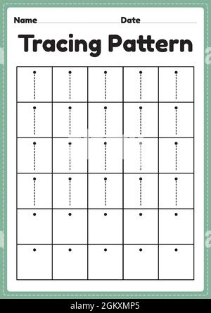 Tracing pattern sleeping and standing lines worksheet for kindergarten ...