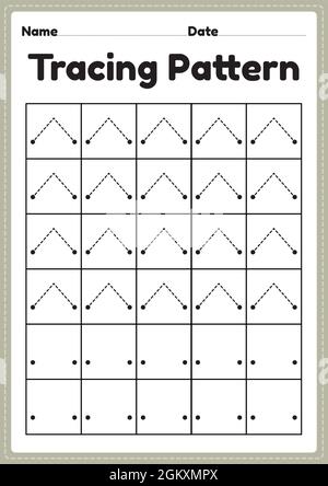 tracing pattern standing lines worksheet for kindergarten preschool and montessori school kids to improve handwriting practice activities in a printa stock vector image art alamy