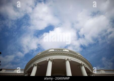The sky is seen above the Truman Balcony of the White House, Sept., 29 2009. (Official White House Photo by Chuck Kennedy) This official White House photograph is being made available only for publication by news organizations and/or for personal use printing by the subject(s) of the photograph. The photograph may not be manipulated in any way and may not be used in commercial or political materials, advertisements, emails, products, promotions that in any way suggests approval or endorsement of the President, the First Family, or the White House. Stock Photo