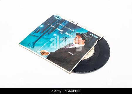 picture sleeve of in the wee small hours by Frank sinatra on a seven inch 45rpm vinyl single Stock Photo