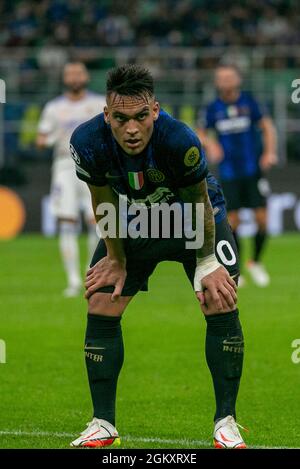 Milan, Italy - september 15 2021 - lautaro martinez Inter- Real Madrid champions league Credit: Christian Santi/Alamy Live News Stock Photo